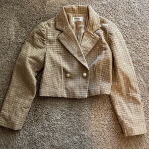 Tion Design Tan Double-Breasted Blazer